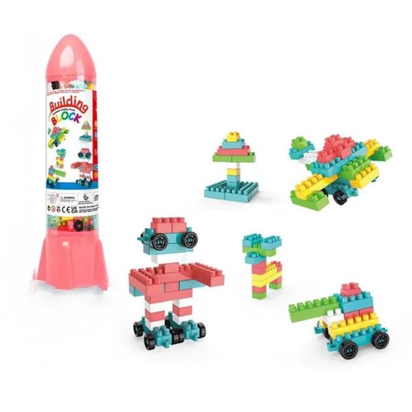 مجموعة مكعبات بناء شكل صاروخ 195 قطعة