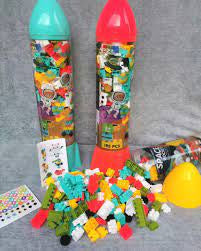 مجموعة مكعبات بناء شكل صاروخ 195 قطعة