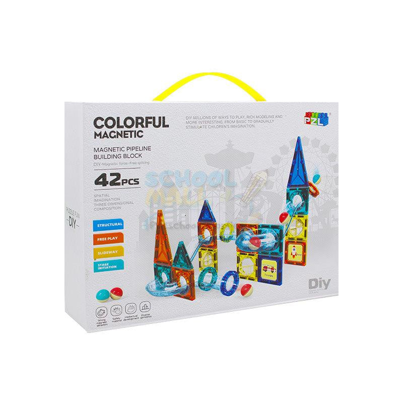 مكعبات بناء الأنابيب المغناطيسية 42 قطعة